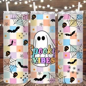 Spooky Vibes metal insulated tumbler
